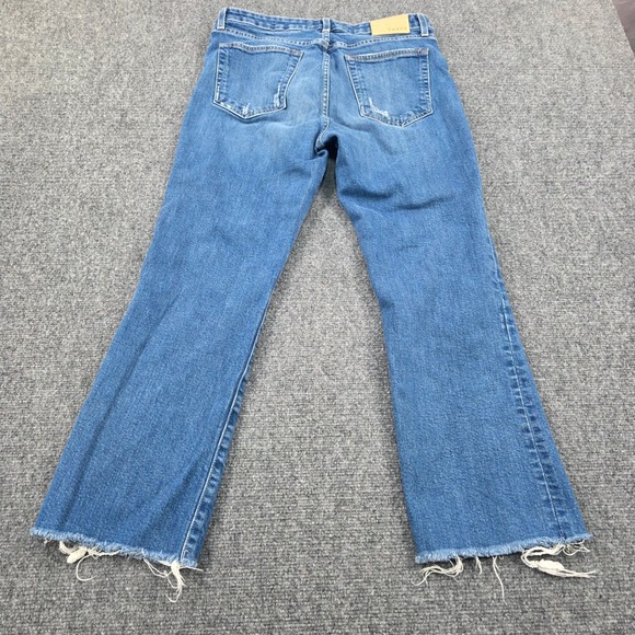 Trave Colette Jeans Womens 31 Blue Denim Kick Flare Cropped Frayed Hem - Picture 8 of 9